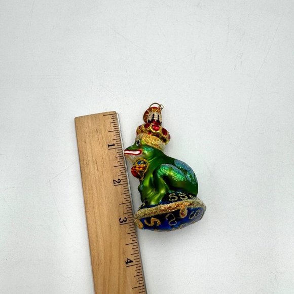 Royal Green Frog Christopher Radko JUST ONE KISS Christmas ornament Lil Gem - Picture 5 of 9